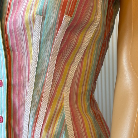🎁 Byron Lars Pastel Stripe High Color Top Size 4 - Picture 8 of 8